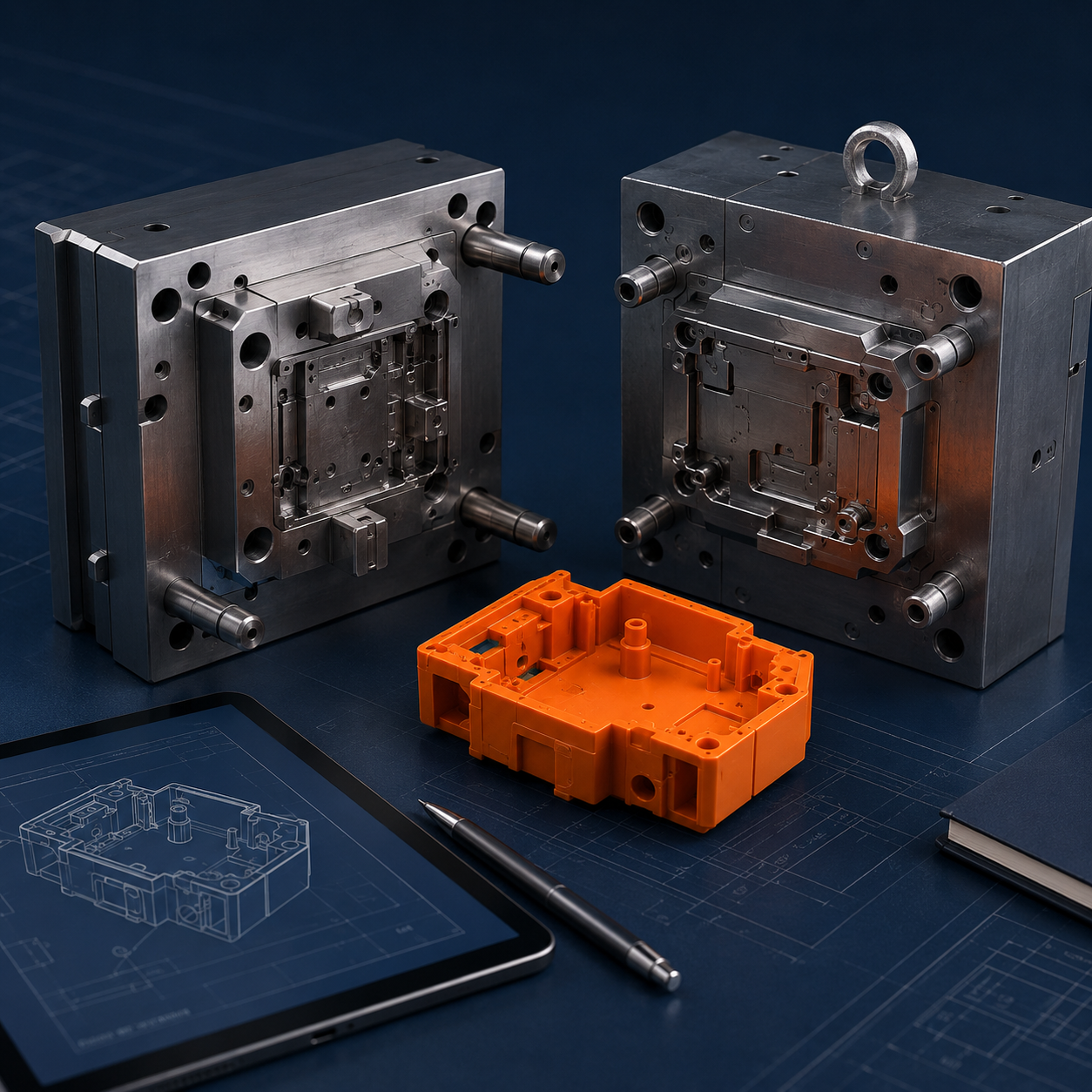 Injection moulding support process graphic