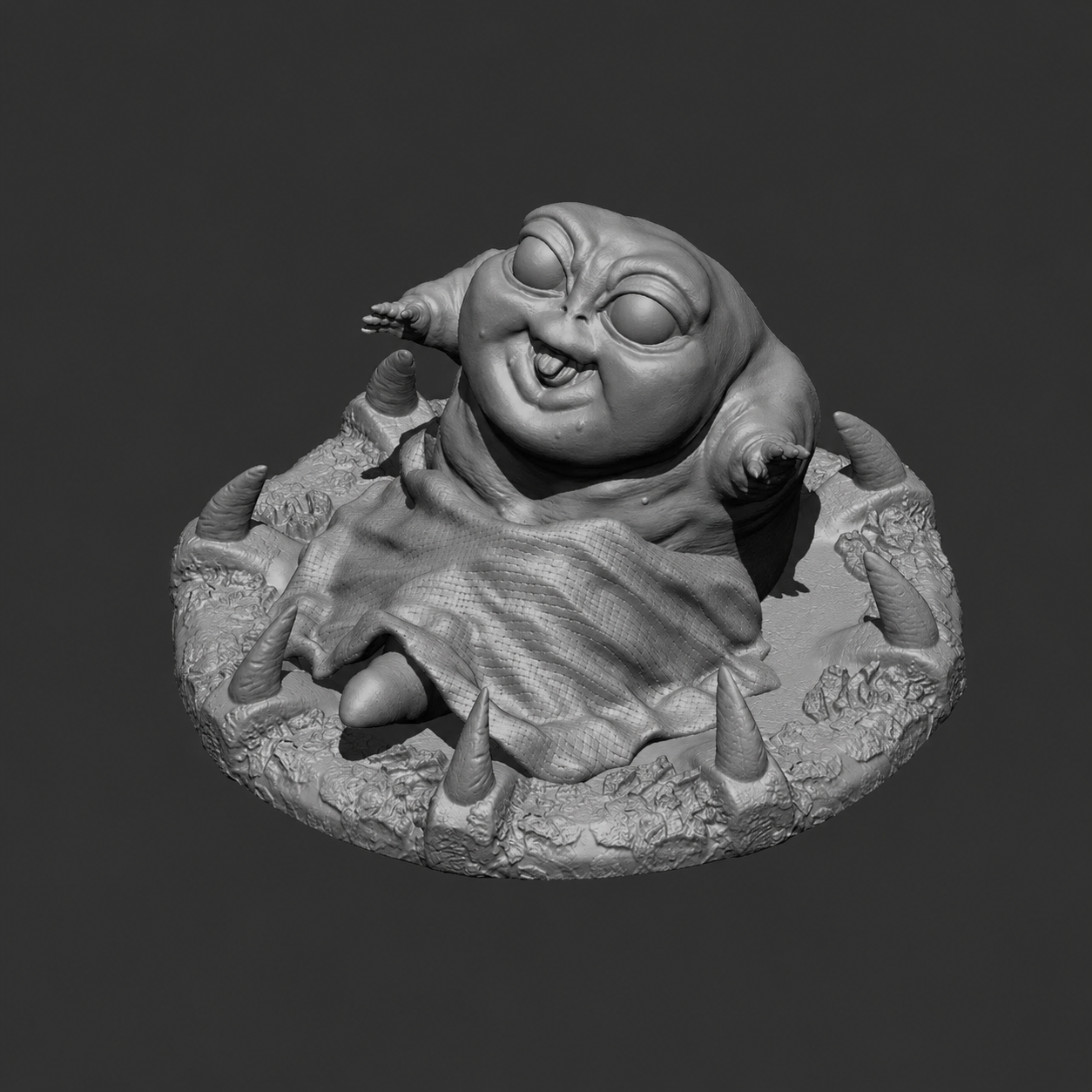 Organic sculpted character model developed in CAD